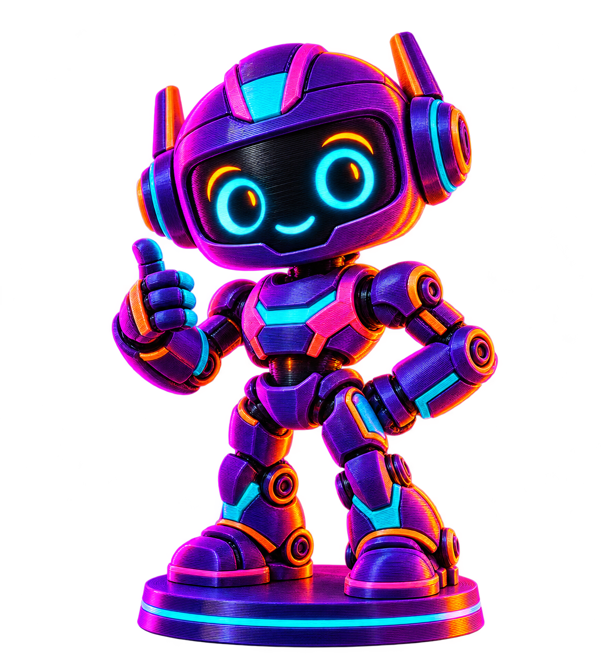 Boneco robótico colecionável impresso em 3D